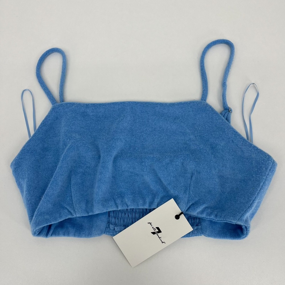 Seven 7 For All Mankind Terrycloth Bra Swim Cover Up Women's XS Blue New‎ NWT